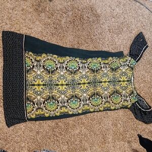 Embroidered Sleeveless Dress with Floral Pattern